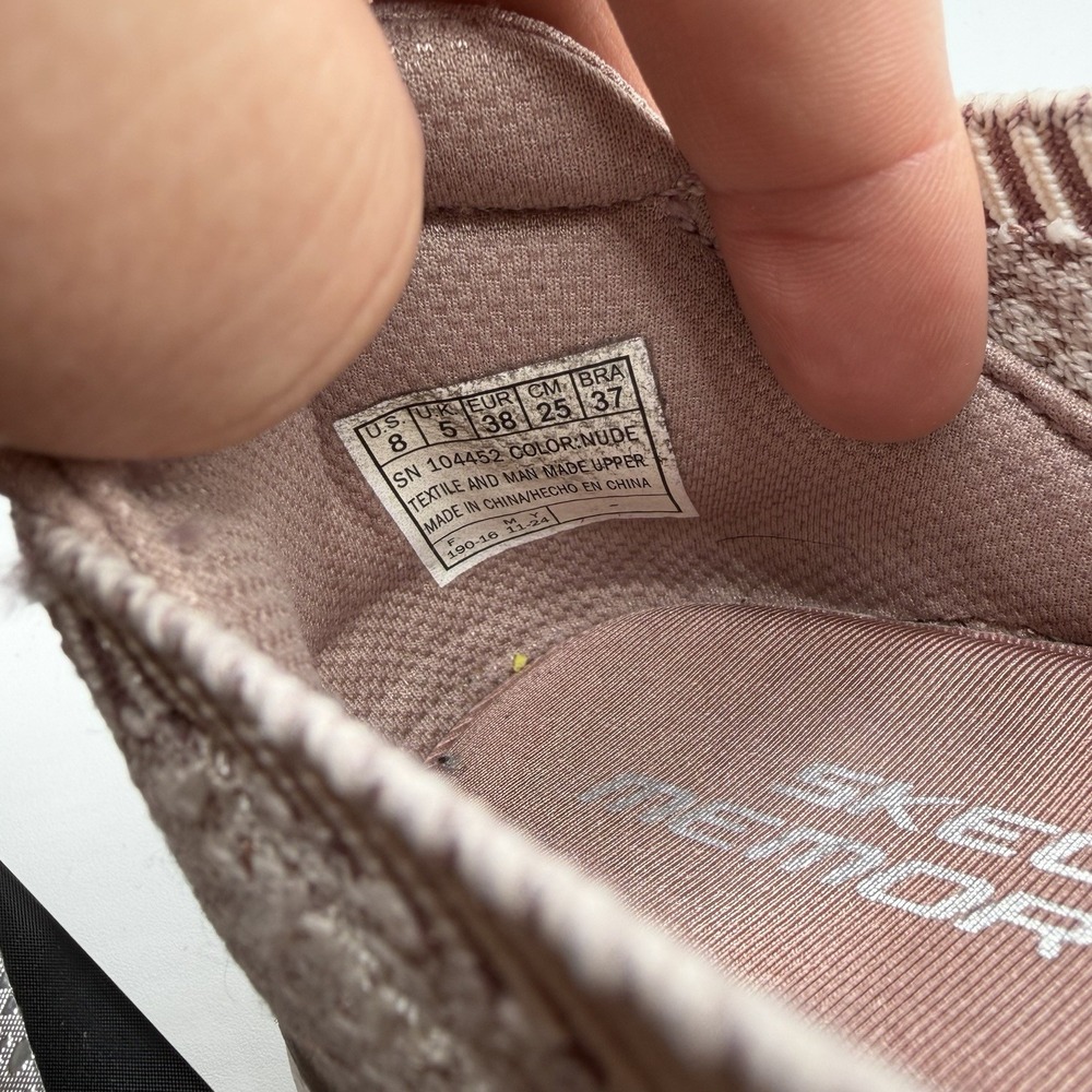Skechers Virtue Love Note Shoes Womens Sz 8 Nude Natural Slip On Sneakers 104452 - Picture 10 of 10